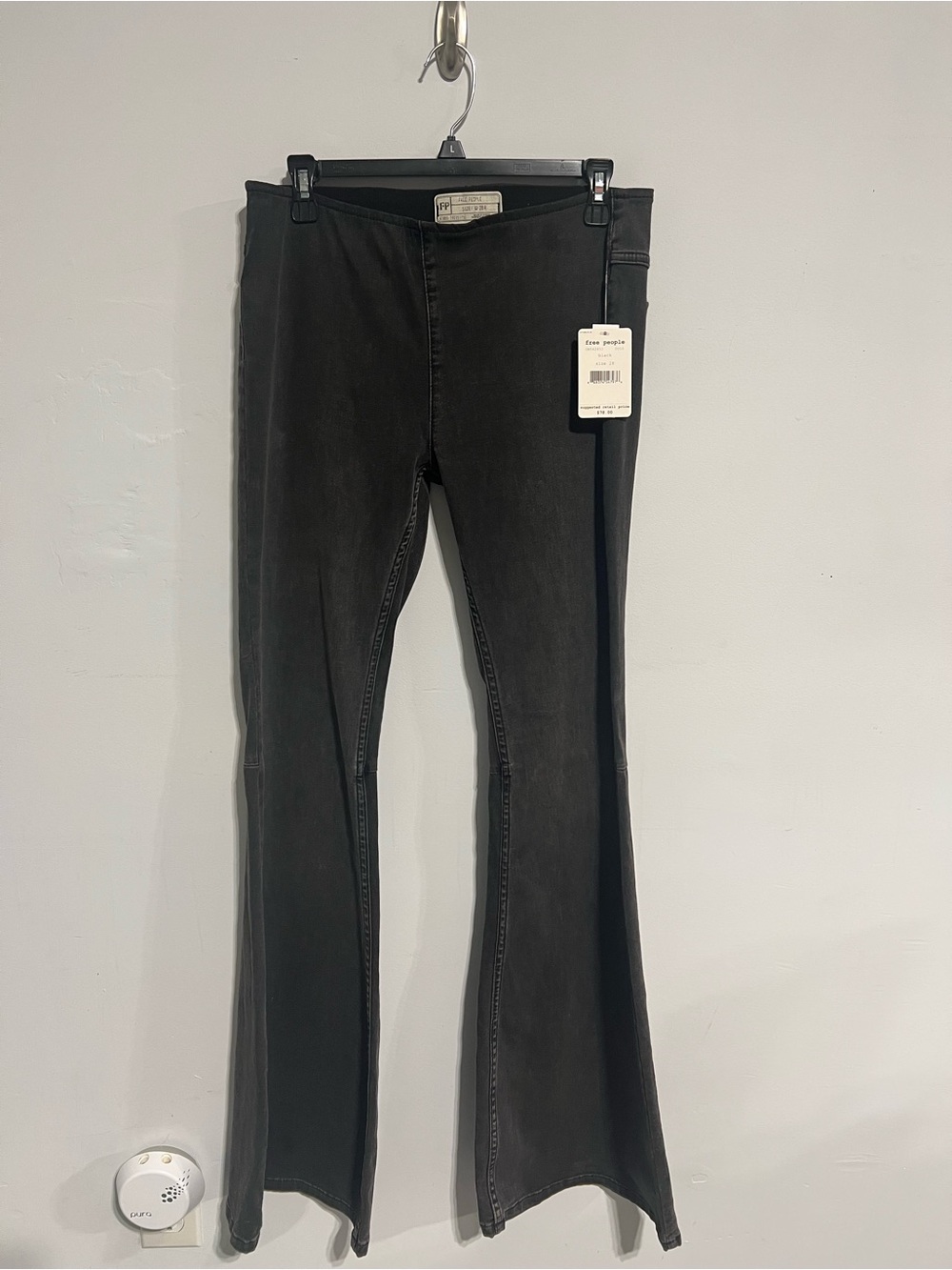 Free People Black Wide Leg Flare Jeans